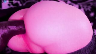 Bent Over Squishy Trans Beauty Pounded By Large Toy