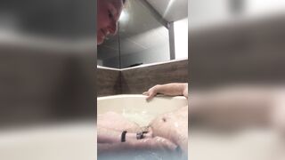 Flab enjoyment in a jacuzzi! Slender n hawt Rachel Wriggler has slippy sliding soapy enjoyment with a large chunky bear