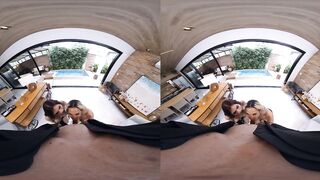 2 Latin chick Transsexuals on Your Cock at One time in VR Trio