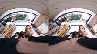 2 Latin chick Transsexuals on Your Cock at One time in VR Trio