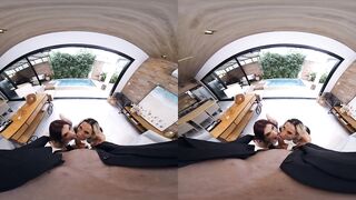 2 Latin chick Transsexuals on Your Cock at One time in VR Trio