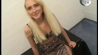 Casting golden-haired teen group-fucked and bukkake facialized