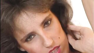 Hot brunette hair in high heels toys her juicy pussy