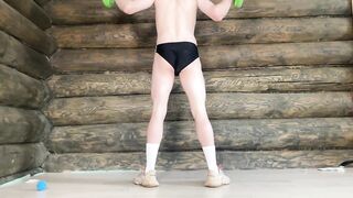 The hot stud works out