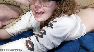 Casual urinate and cum in throat - this chab didn't feel like getting off the daybed to pee