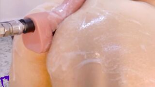 Hawt Lalin girl mother I'd like to fuck Wife Solo: Sex toy Vaginal with Lots of Lube Snatch to Booty Fingering Rubbing Toy on Large Butt Fixed Camera Real sexy aged