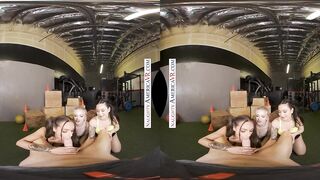 Jazlyn Ray, April Olsen, and Jasmine Wilde take turns squating on your thick schlong