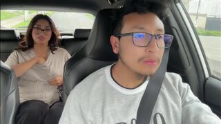 Hot large booty woman masturbates in Uber, part 1