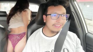 Hot large booty woman masturbates in Uber, part 1
