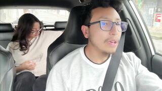 Hot large booty woman masturbates in Uber, part 1