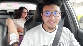 Hot large booty woman masturbates in Uber, part 1