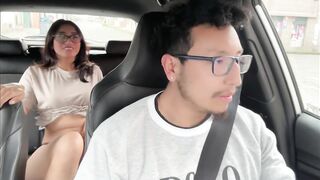 Hot large booty woman masturbates in Uber, part 1