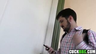 Cuckold Watching His Crush Destroyed By Large Ebony Jock