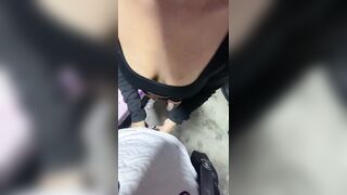 The debt collector came for the payment, and since I'm a floozy, I paid him with a worthwhile oral job and gave him my booty to screw.