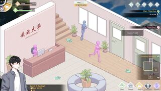 Cheerful student! Fresh game. A sexy blong freshmen beauty comes to my room at night and begins sucking my dick