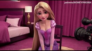 Shy Rapunzel in Sex Casting! Virginal Princess Does 1st Oral-job, Deepthroat & Tugjob Tangled CG toon animation