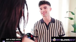 MOM BLOWS SUPERLATIVELY GOOD - Shy mother I'd like to fuck Izi Blue Sucks Weenie on 1st Date POV