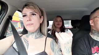 We picked up a teacher in front of the school! And took her to bang in the car.