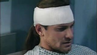 Injured patient in head bandage gets nurse cunt