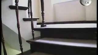Breasty golden-haired cunt dildoing in panty fetish solo