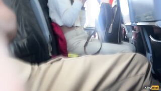 Public Knob Flashing in Airplane - I Brought Stranger to Cum in 2 Minutes