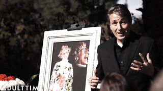 ADULT TIME - Widower Destroys Marley Brinx's Vagina At His Wife's Funeral! FULL SCENE