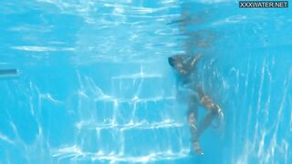 Bonnie hot constricted tiny brunette hair pornstar swimming