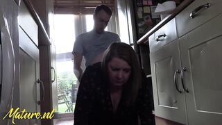 Excited Stepson Bangs His Breasty Aged Stepmom In The Booty Whilst That babe’s Doing The Dishes