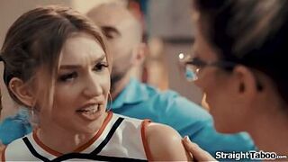 Cheerleader Marykate Moss is shocked that her breasty mother i'd like to fuck trainer Cory Follow and her spouse wanna have sex with her but it appears to be that babe has no choice