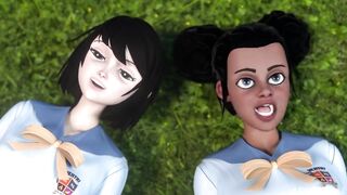 Manga Sex College Movie scene 8 - Large Titty Bffs Practice Scissoring Jointly at Anime Sex University