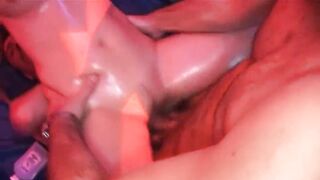 Slender Sweetheart Stretched Wide in Sloppy Group Fisting Frenzy