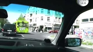 Playgirl Pounds Juicy Twat with Blue Sex tool in Car