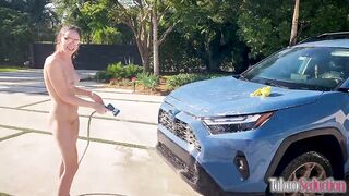 Exposed Carwash with Hawt Brunette hair mother I'd like to fuck Amiee Cambridge
