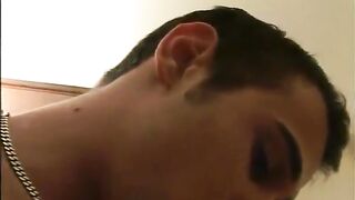 Golden-haired bitch gets double penetration pounded in trio