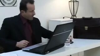 Large Bazookas at Work - Cindy's Boss Likes Her Constricted Cunt and Massages