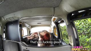 Female Fake Taxi - Golden-haired Lesbo Cab Driver Dominates Tattooed Redhead