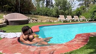 Voyeuristic Neighbour Watches Us Screw in the Garden Pool - Yasmina Khan - Brady Bud