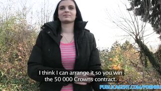PublicAgent Veronika with large breasts gets her shaven vagina screwed