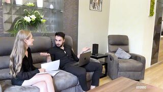I Spy My Boyfriend Banging His Lustful Colleague and I Join and Lick His Cum from Her Vagina