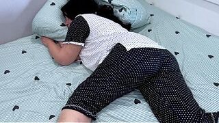 Aged stepmom in her pajamas assented to have anal invasion with her stepson when this chab inserted his knob into her