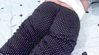 Aged stepmom in her pajamas assented to have anal invasion with her stepson when this chab inserted his knob into her