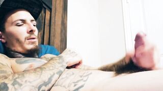 Jerking off my hard penis after a lengthy day