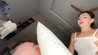 Home Made Amateur Movie: Breathtaking Mega Marvelous Oriental Playgirl with the Sweetest Constricted Pink Twat Gets Raw Hotel Room Creampie After Teasing on the Bal