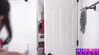 Aria Valencia Teases Stepbro "Bang Me Harder Than My Toy" Shower Sloppy Deepthroat Ride