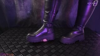 Enormous Stomped by a Secret Agent in Ebony Platform Boots - Dong Balls Crush Trample, Shoejob, Bootjob, CBT, Ballbusting, Tramplin