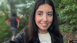 Avid Cumwalk in Public Park Full of People - Public Fellatio Flashing Upskirt