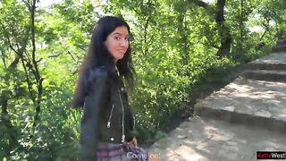 Avid Cumwalk in Public Park Full of People - Public Fellatio Flashing Upskirt