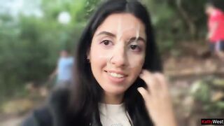 Avid Cumwalk in Public Park Full of People - Public Fellatio Flashing Upskirt