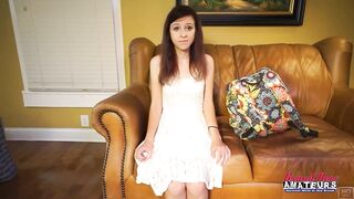 Slender Tiny Brunette hair Katie Walls Butt Lick BJ Yummy Cum!