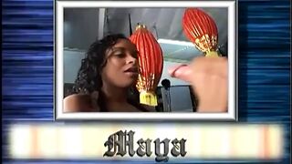 White on Ebony Oral-job for a Cute and Youthful Ebony Twat Eating a Large White Jock